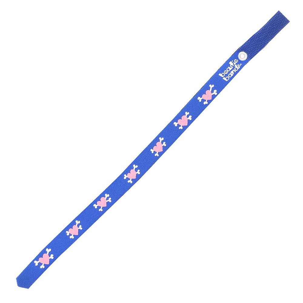 Beastie Band Cat Collar Hearts and Crossbones (Blue)