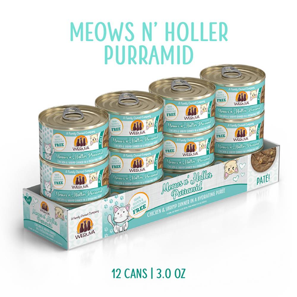 Weruva Cat Pate Meows n' Purramid 3oz case