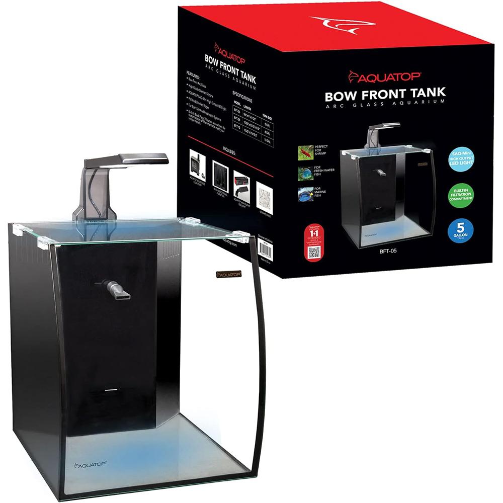 Aquatop Vertical Bowfront Aquarium Kit 5 gallon