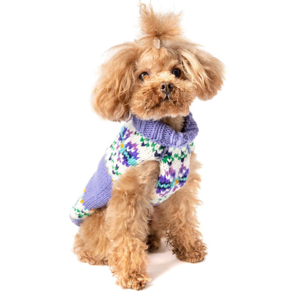 Handmade Dog Sweater Lavender Flower XSmall