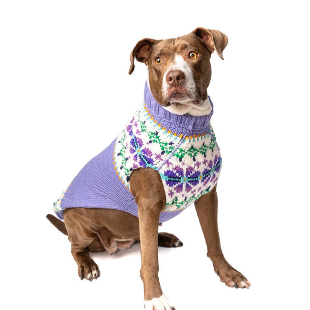 Handmade Dog Sweater Lavender Flower XXXL