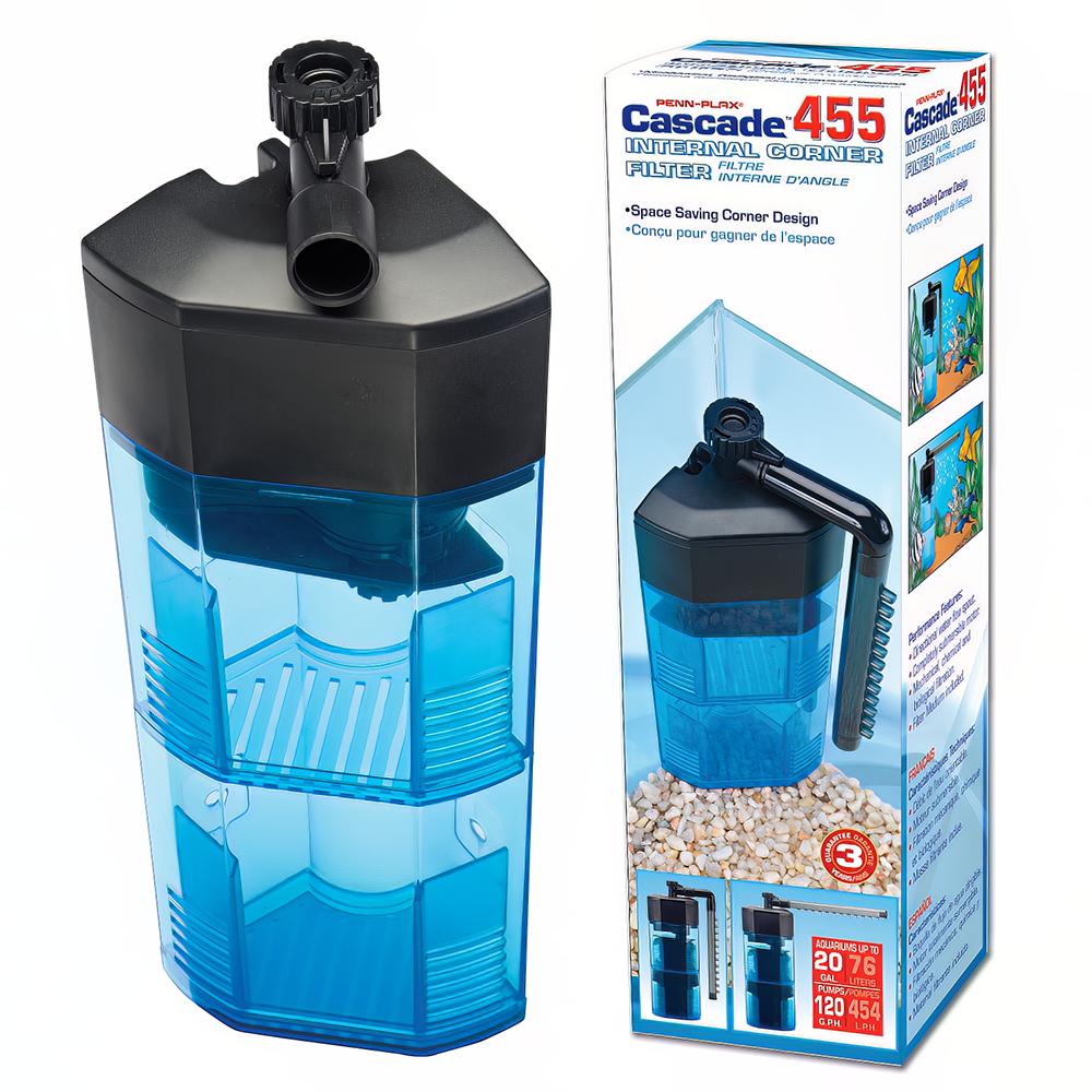 Cascade 455 Internal Corner Aquarium Filter up to 20 Gallons
