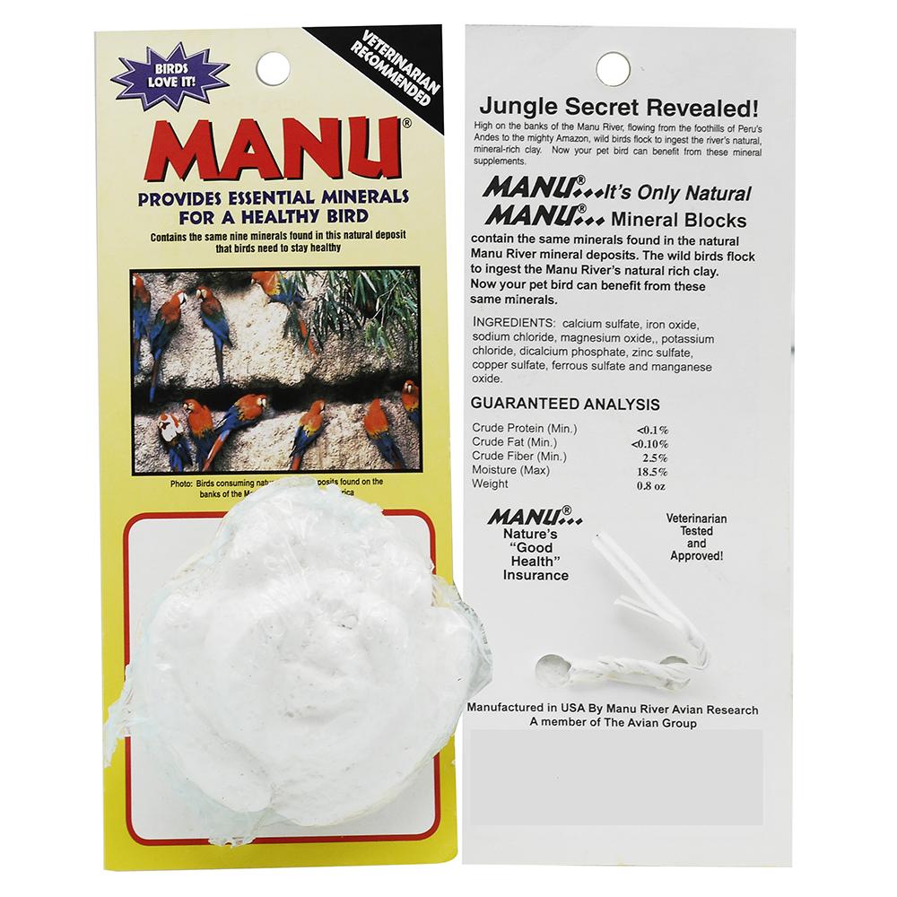 Manu Mineral Rose Block White for Cockatoos 1oz.