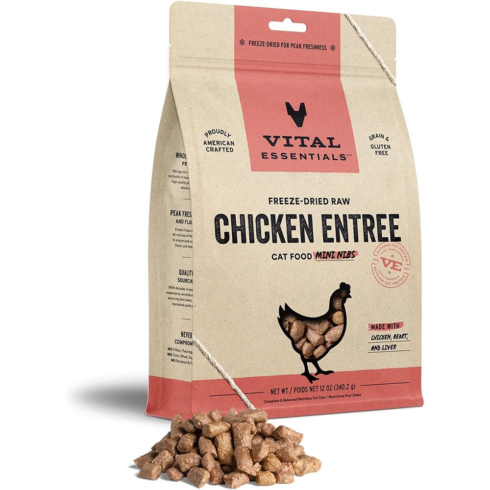 Vital Essentials FD Chiken Nibs 12oz for Cats