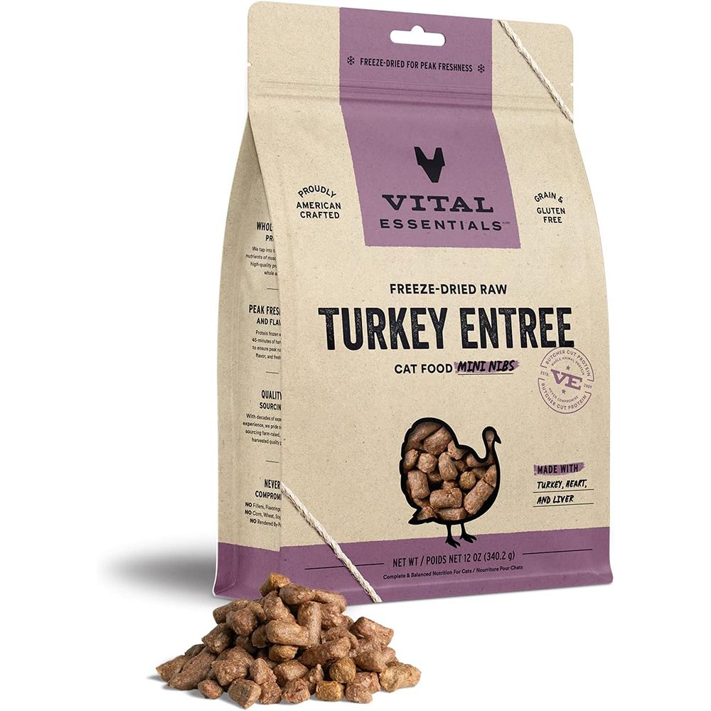 Vital Essentials FD Turkey Mini Nibs 12oz for Cats