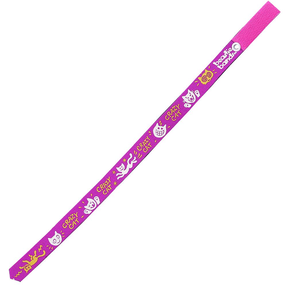 Beastie Band Cat Collar Crazy Cat (Magenta)