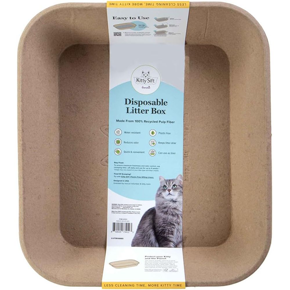 Kitty Sift Disposable Litter Box Jumbo 3 Pack