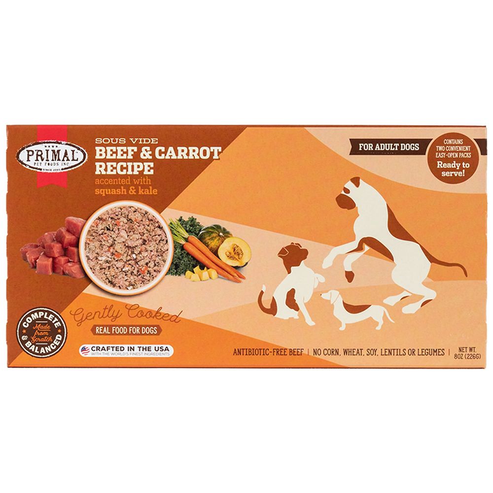 Primal Gently Cooked Dog Food Beef Carrot 8oz