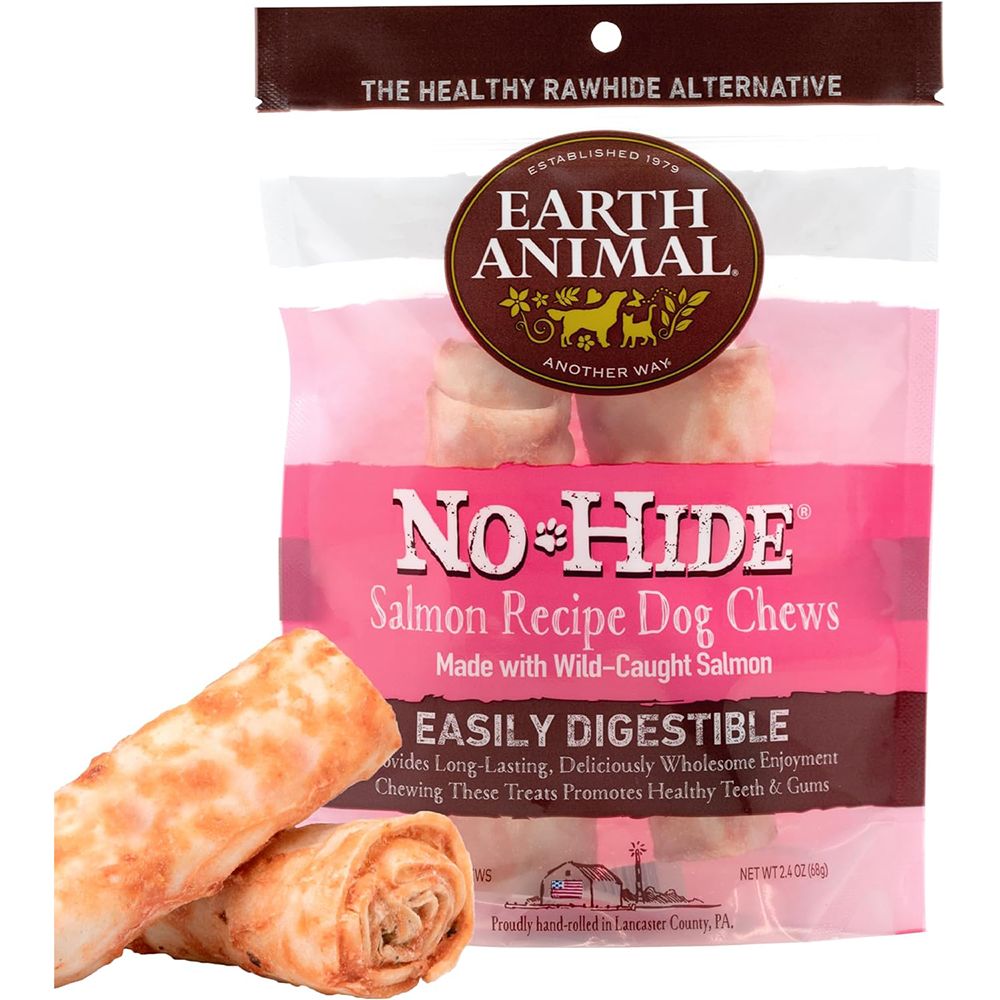 Earth Animals No-Hide All Natural Salmon Chew Med 2 Pack