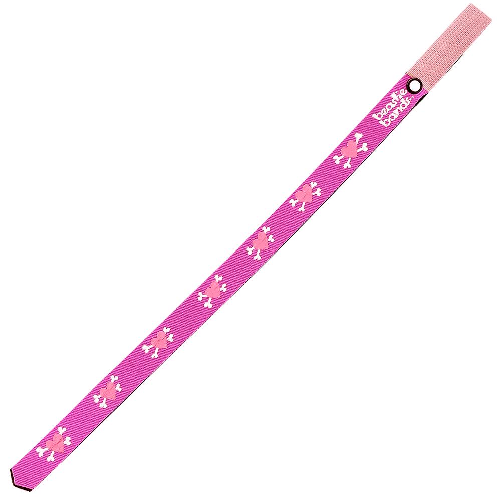 Beastie Band Cat Collar Hearts and Crossbones (Pink)