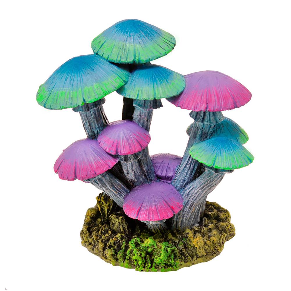 Driftwood Mushroom Garden Tall Glow Aquarium Ornament EE1961