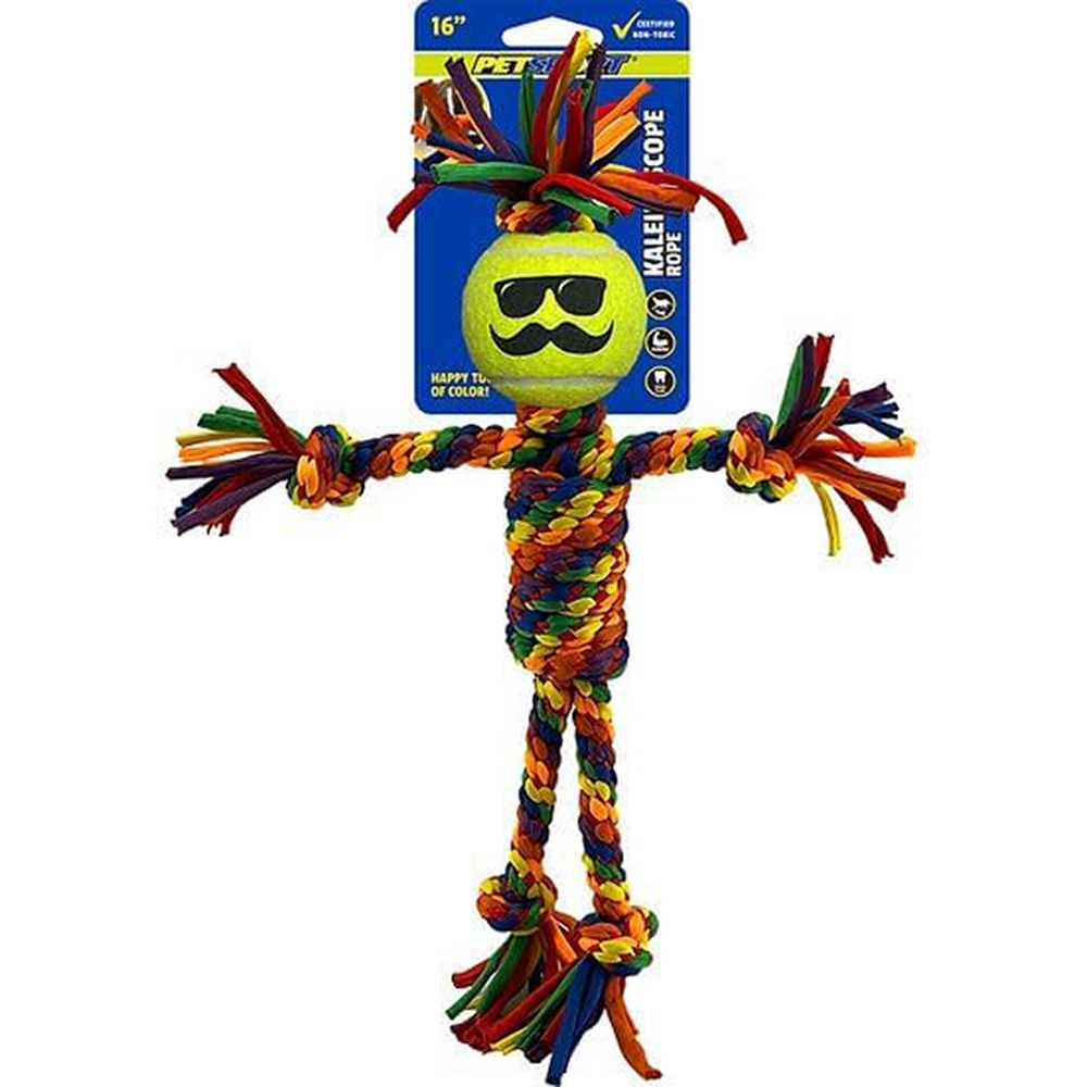 Kaleidoscope Rope Dude With Ball Dog Toy 16 inch