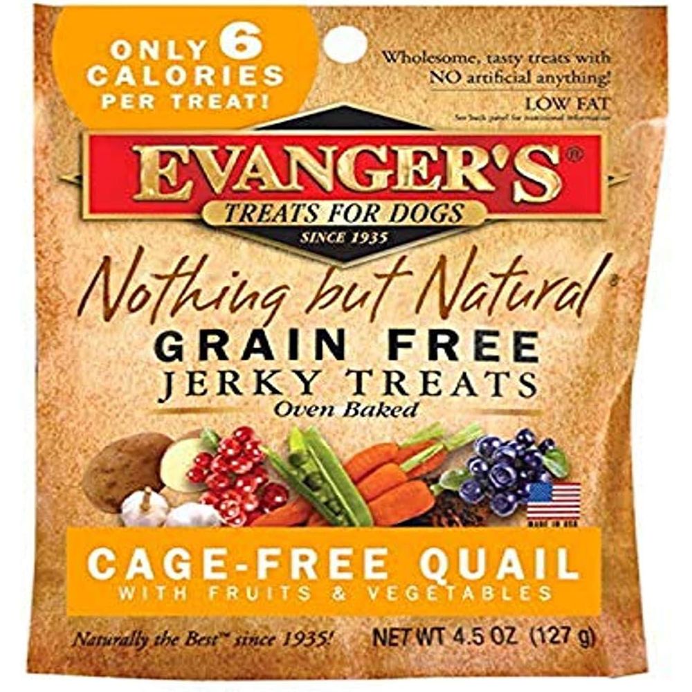 Evangers Nothing But Natural Quail Jerky 4.5 oz Dog Treat