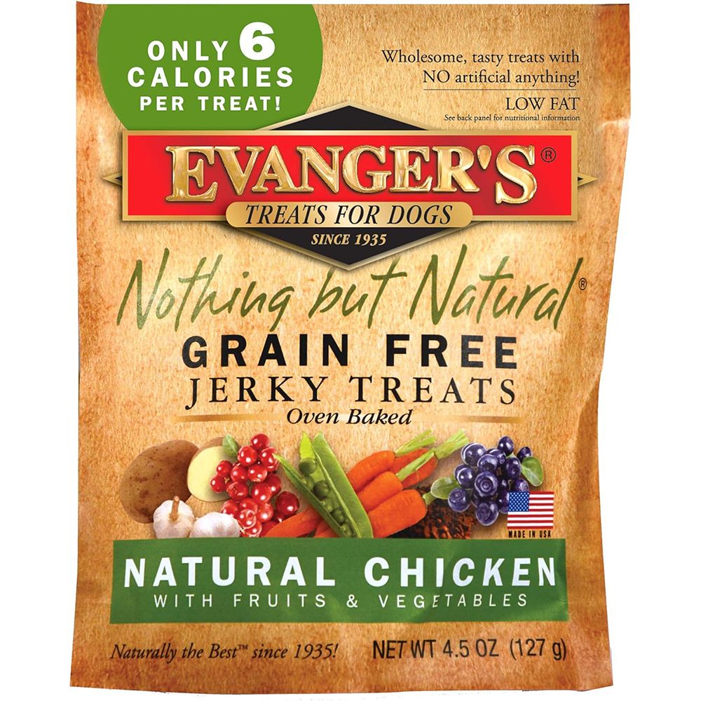 Evangers Nothing But Natural Chicken Jerky 4.5 oz Dog Treat