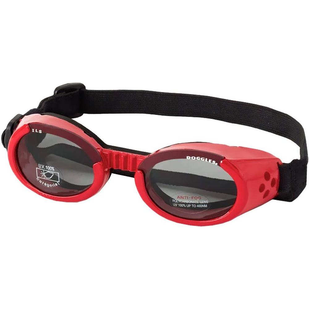 Doggles Eyeware for Dogs Red Frame / Smoke Lens Medium
