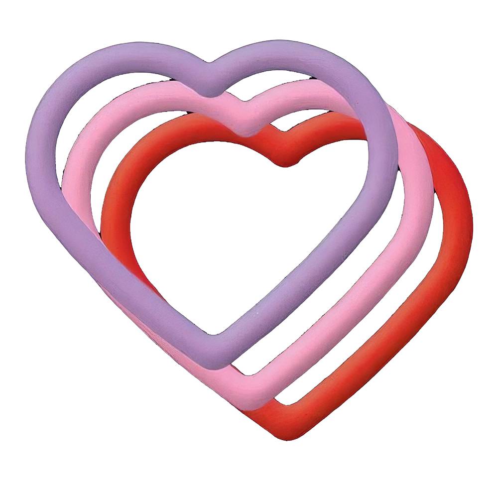 Dog Tag Silencer Large Heart Shape 3 Pack Purple Pink Red