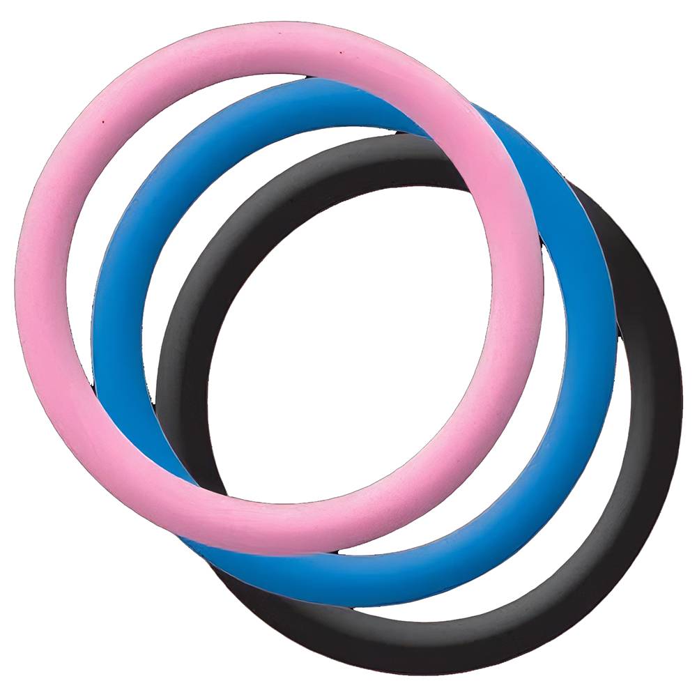 Dog Tag Silencer Large Circle Shape 3 Pack Pink Black Royal