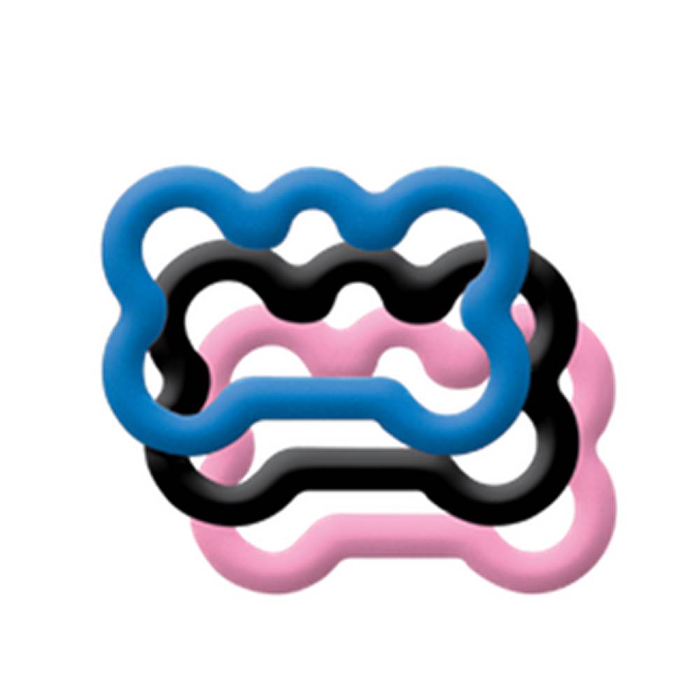 Dog Tag Silencer Small Bone Shape 3 Pack Pink Black Royal