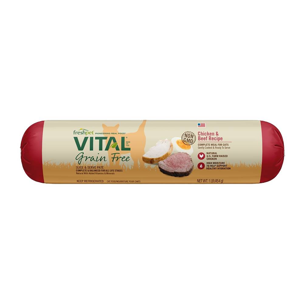 Vital Grain Free Chicken and Beef Cat Food 1Lb