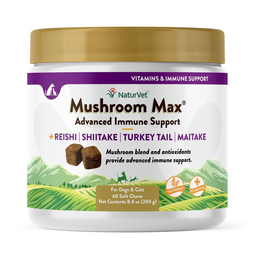 NaturVet Mushroom Max Immune Support Chews 60 ct.