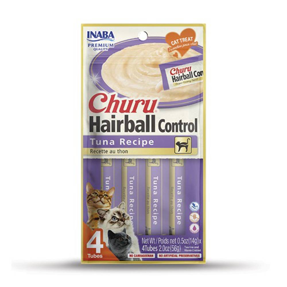 Inaba Churo Cat Food Topper Mousse Hairball Tuna 4 pack