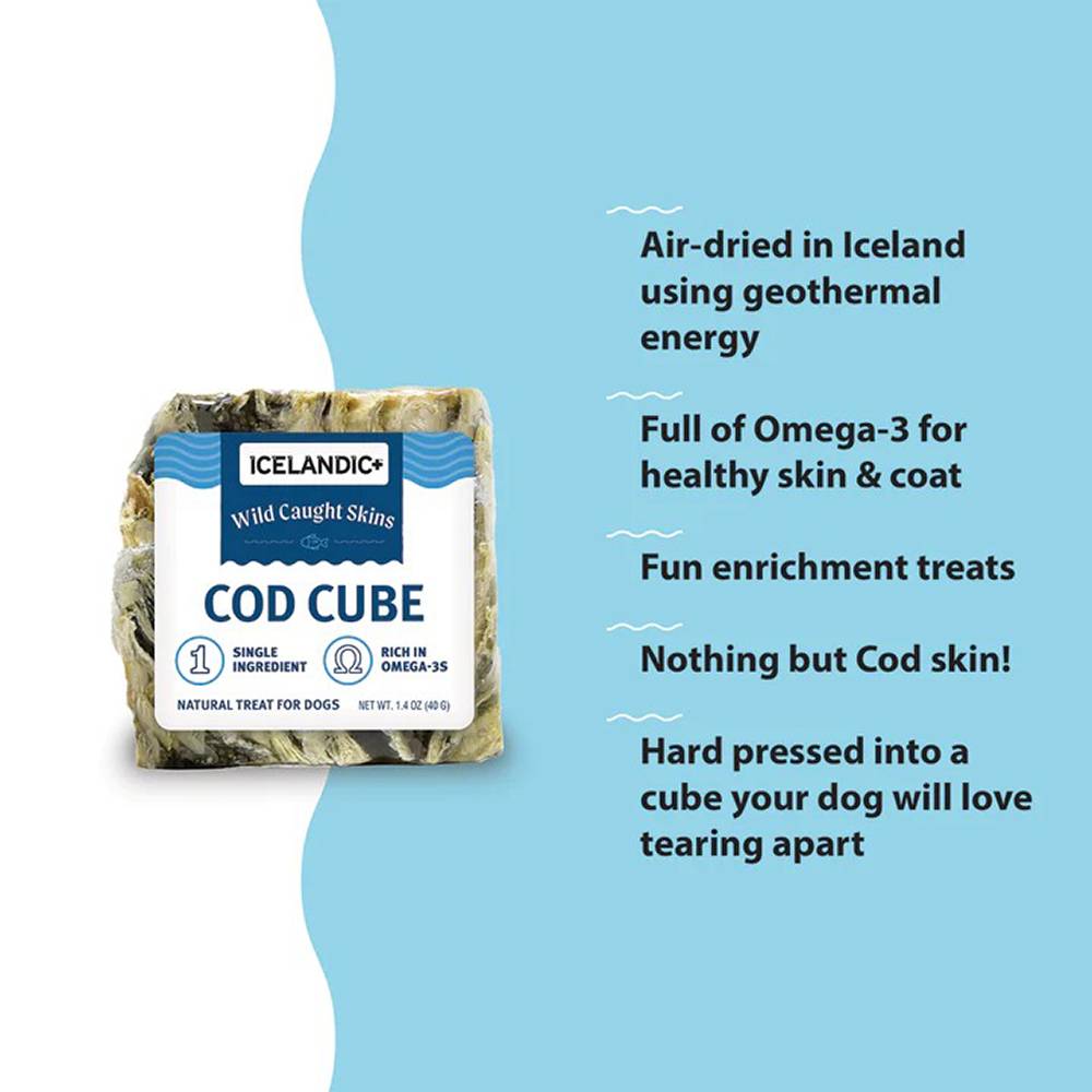 Icelandic Cod Cube Dog Treat - 2-inch