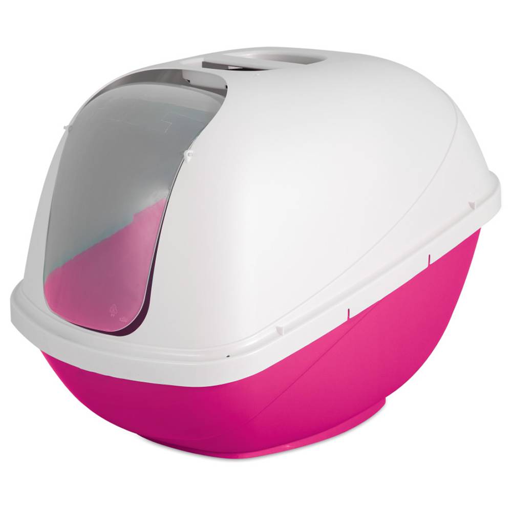 Cat Pan Enclosed Jumbo Litter Box Pink and Pearl