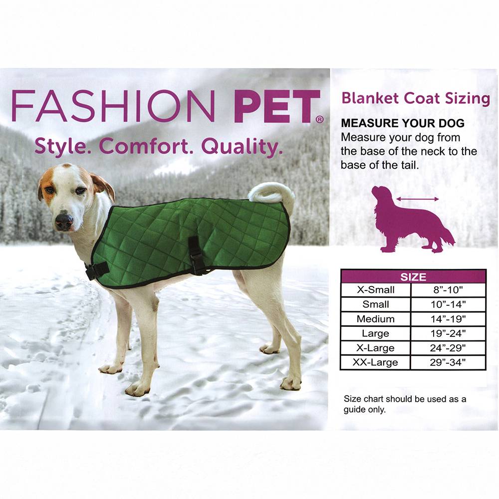 Fashion Pet Quilted Green Dog Coat Large
