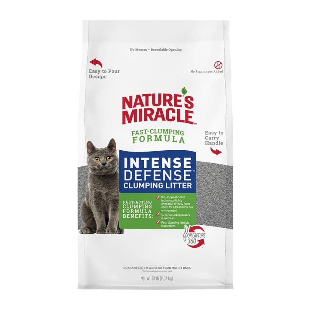 Natures Miracle Intense Defense Clumping Cat Litter 20Lb