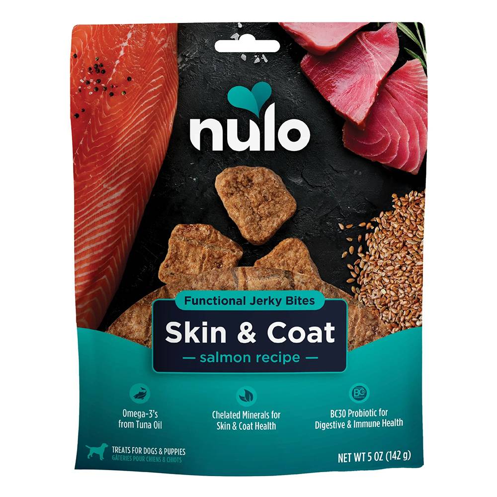 Nulo Functional Jerky Bites Skin and Coat Dog Treats 5oz