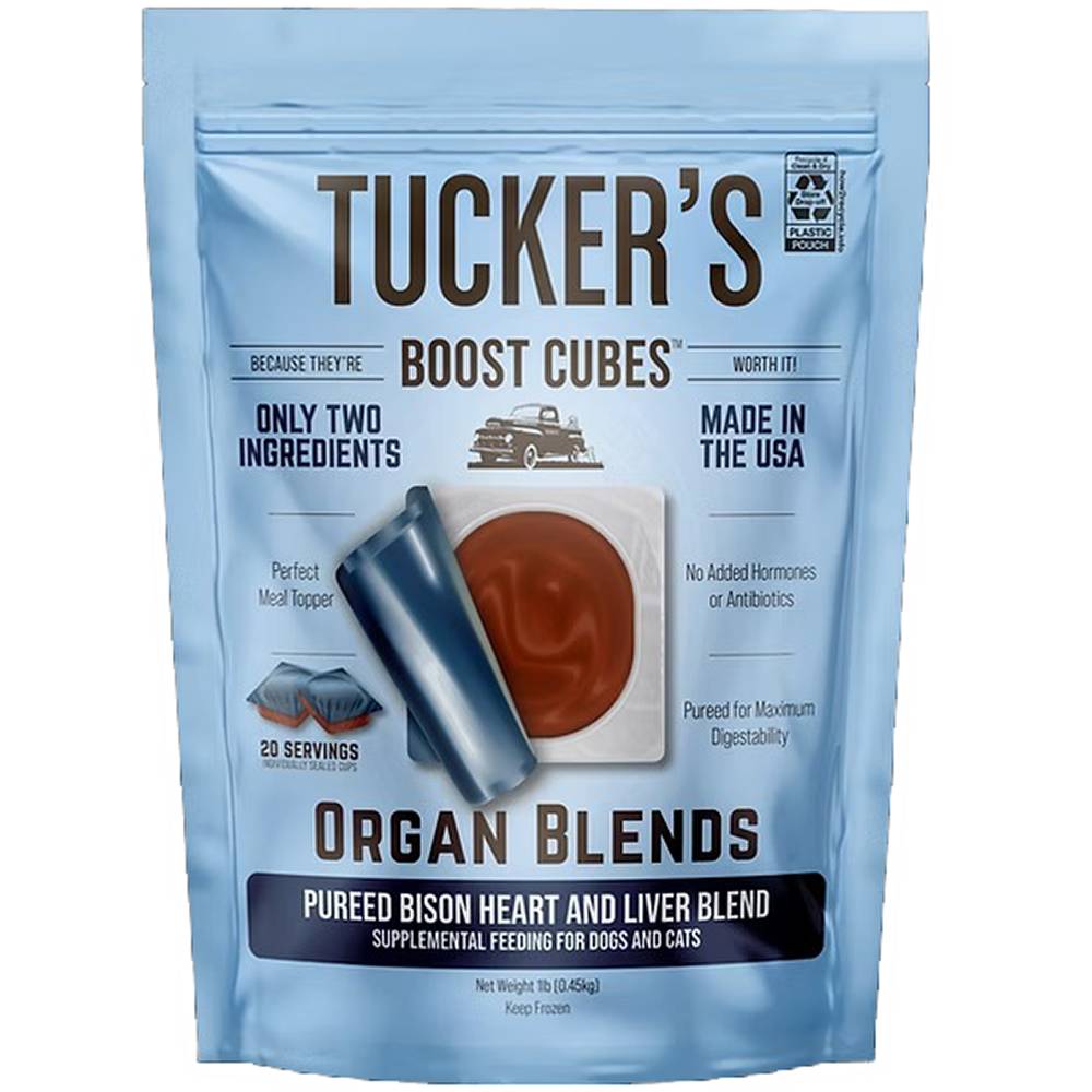 Tuckers Frozen Boost Cubes Bison Heart and Liver 1lb