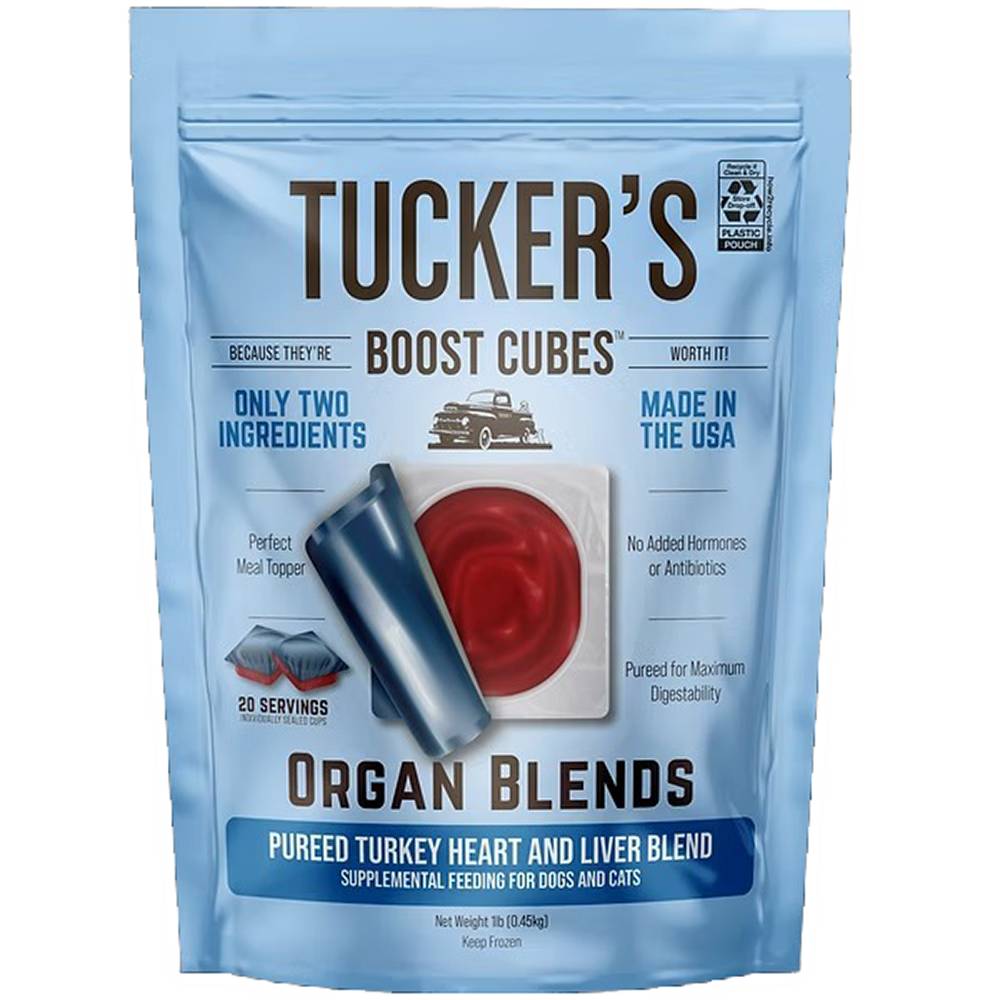 Tuckers Frozen Boost Cubes Turkey Heart and Liver 1lb