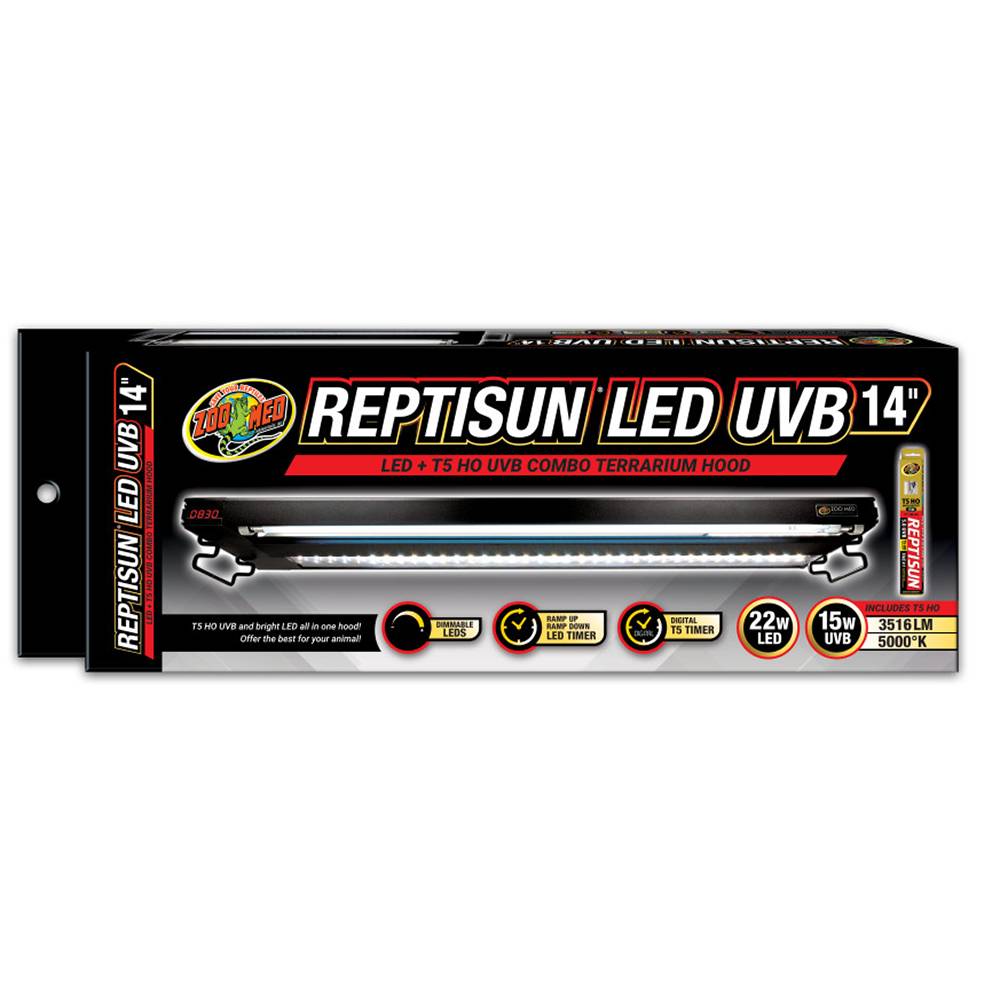ZooMed ReptiSun T5 UVB LED 14-inch Combo Fixture