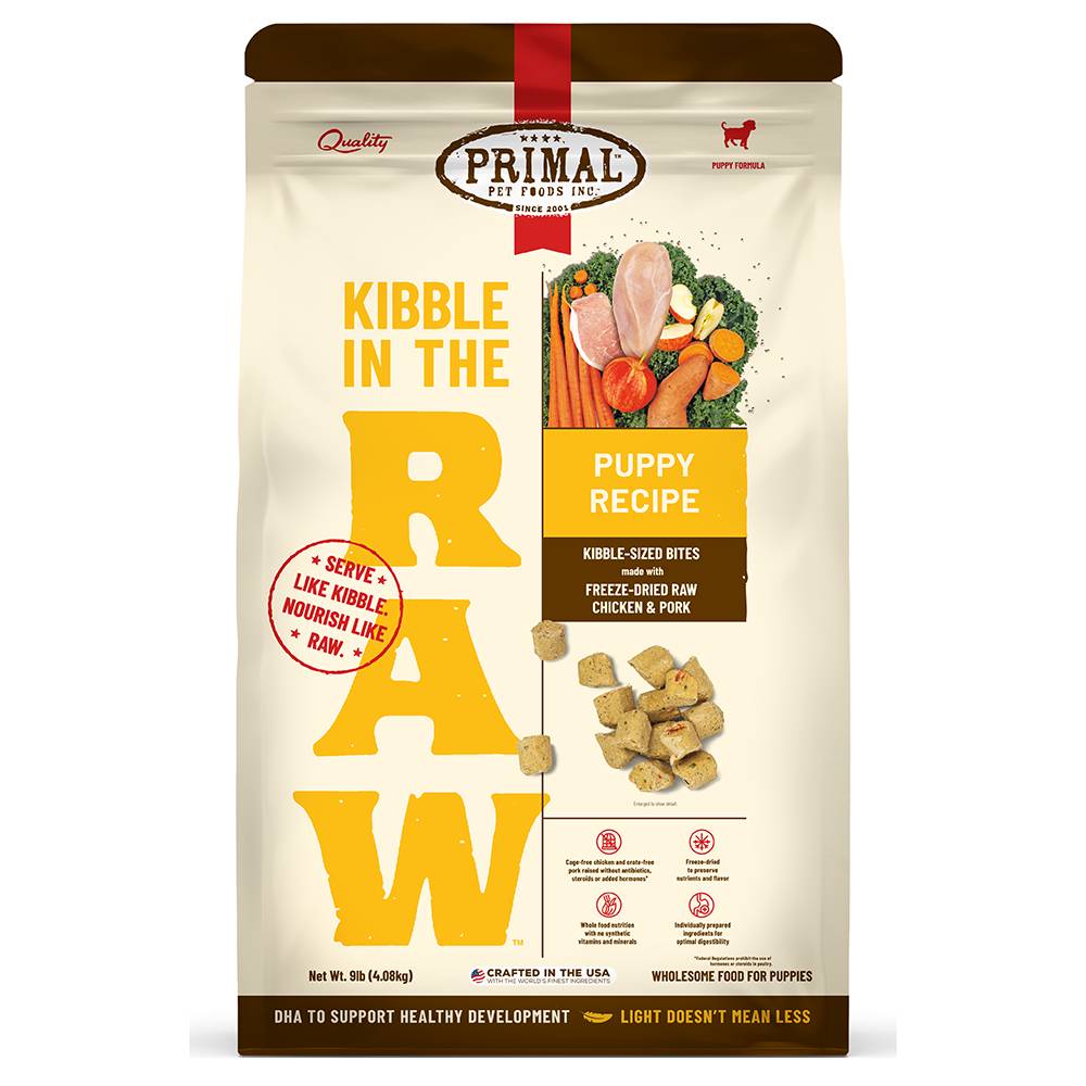 Primal Kibble in the Raw Puppy Chicken  9lb