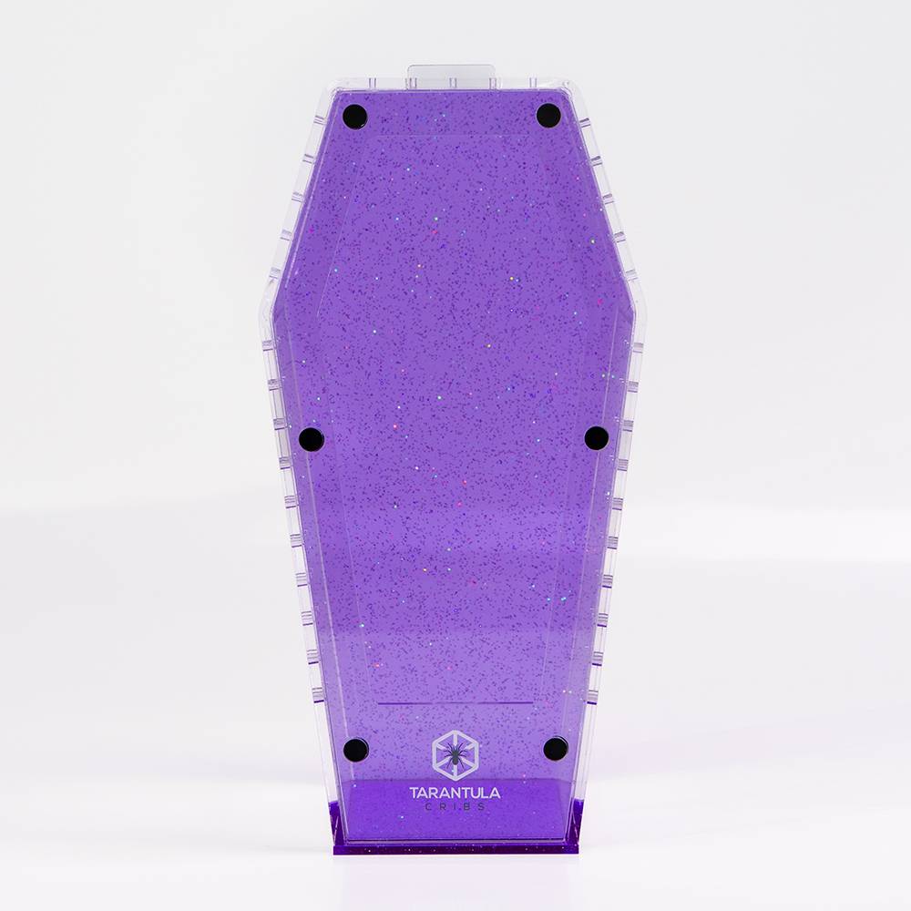 Tarantula Cribs Coffin Mini Glitter Purple 6x3x3
