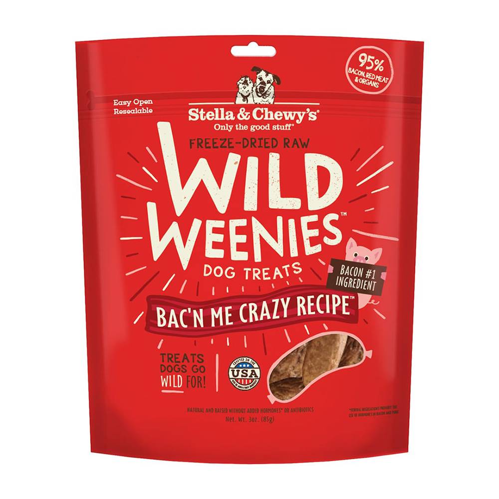 Stella & Chewy's Wild Weenie Bacon Dog Treats 3oz