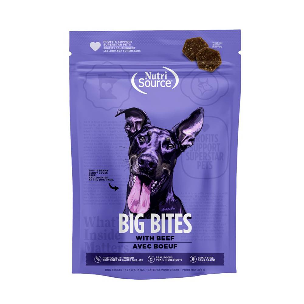NutriSource Dog Big Bites Grain Free Beef 14oz
