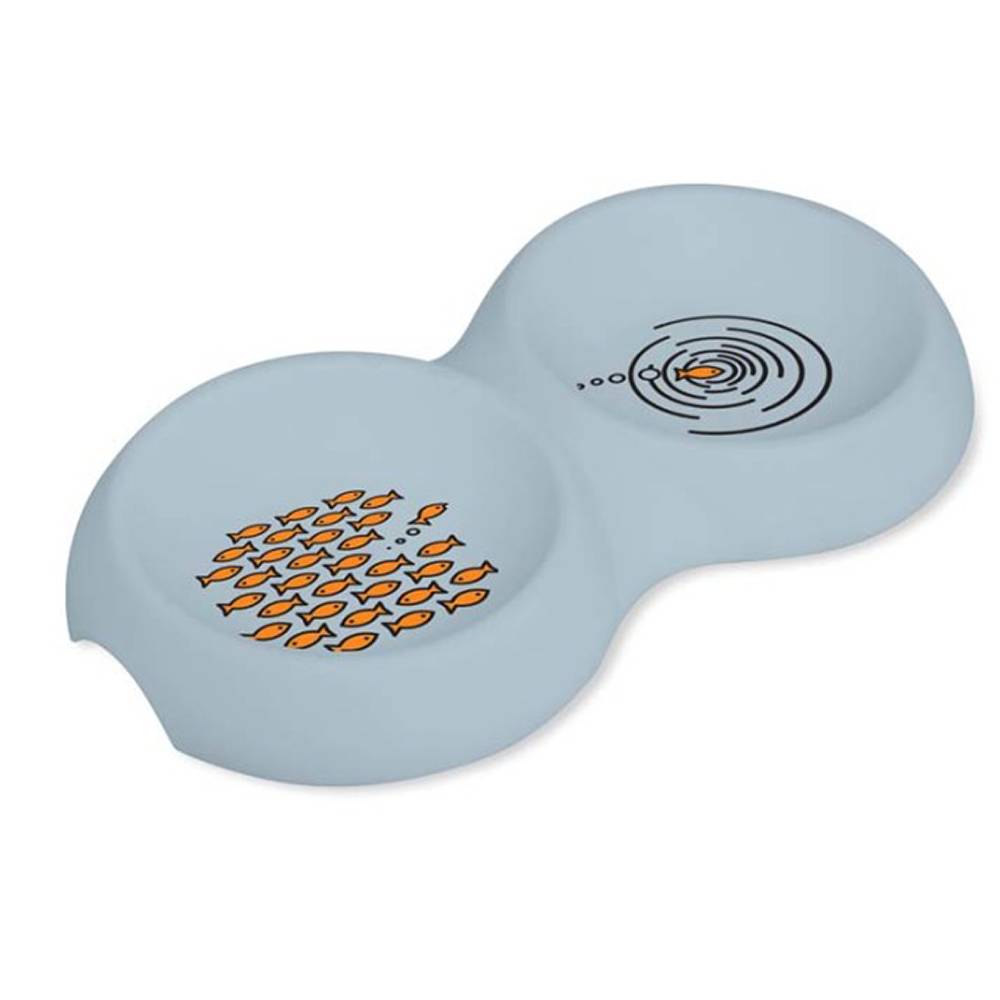 EcoWare Bamboo Double Cat Dish Assorted Colors