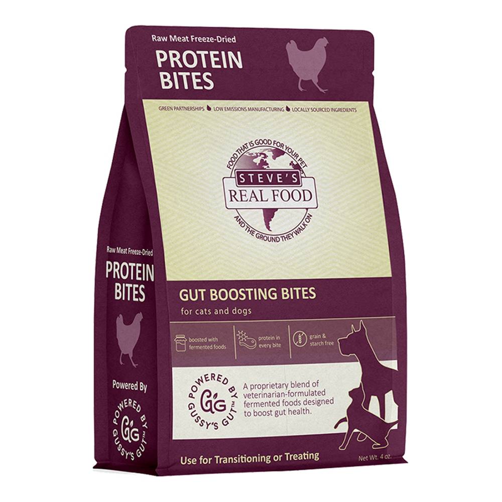 Steves Dog Cat Freeze Dried Chicken Protein Bites 4oz