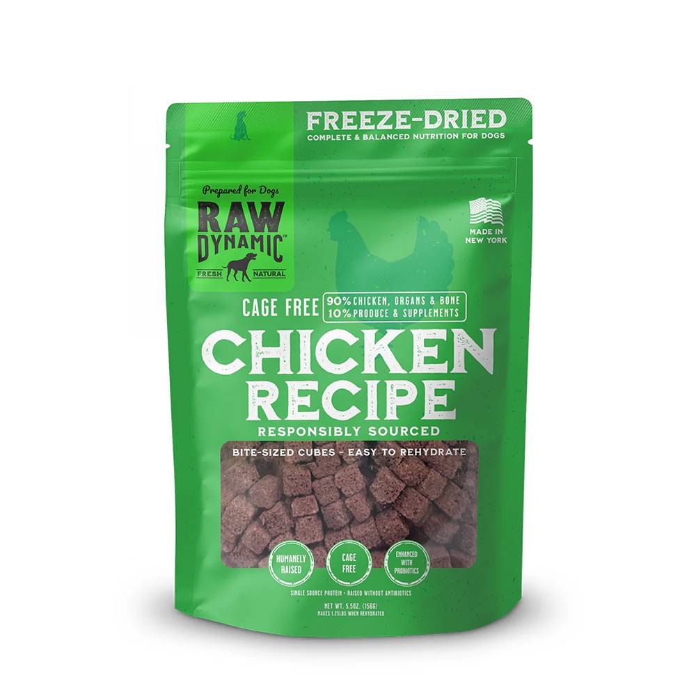 Raw Dynamic Freeze Dried Chicken Dog Food 14oz
