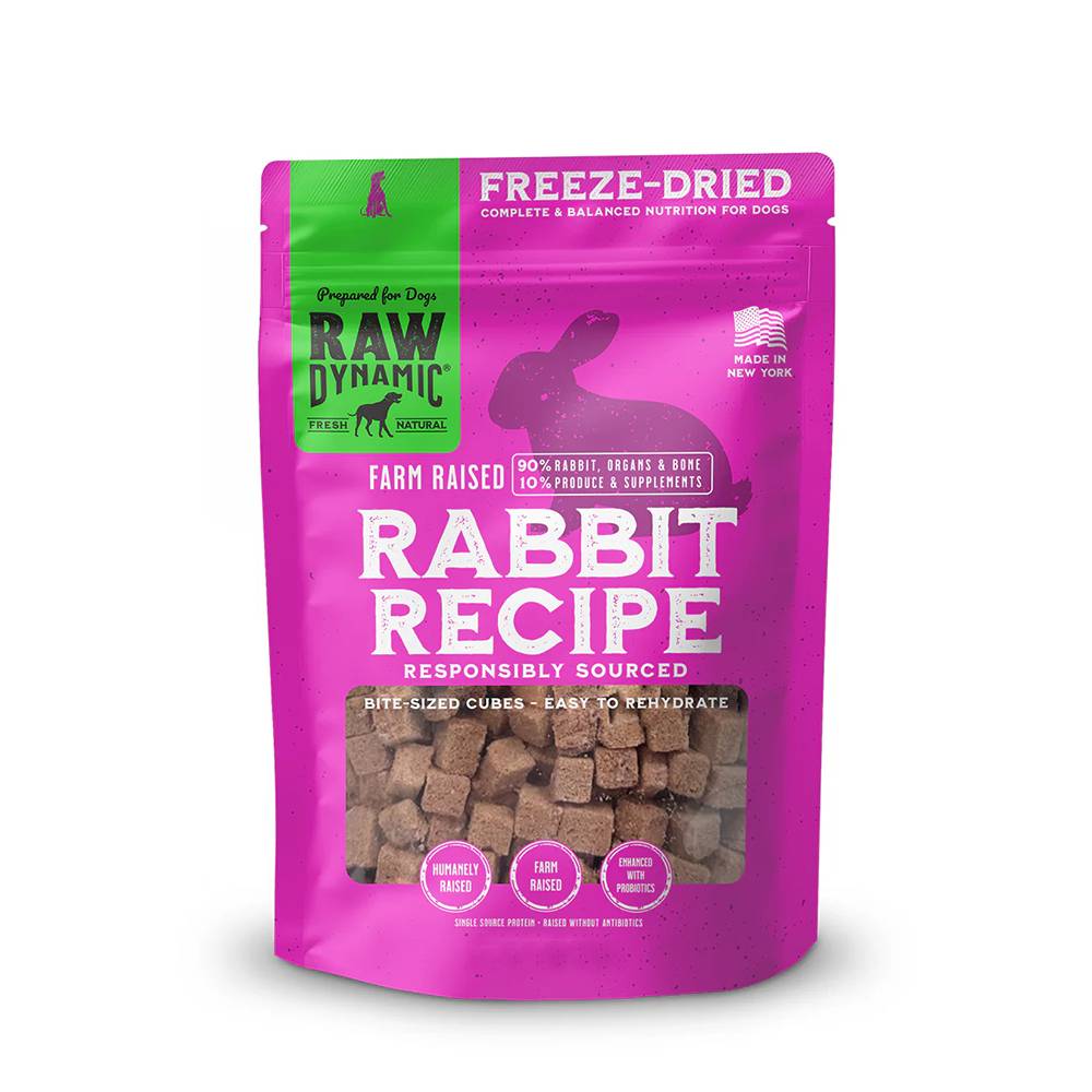 Raw Dynamic Freeze Dried Rabbit Dog Food 14oz