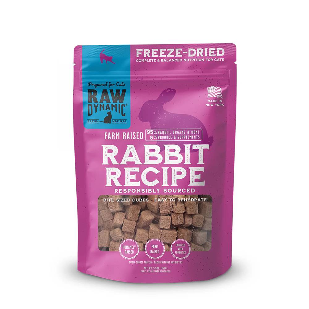 Raw Dyamic Freeze Dried Rabbit Cat Food 5.5oz
