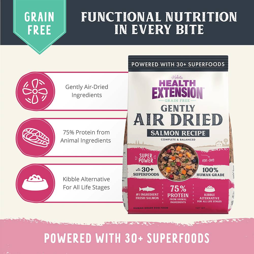 Health Extension Air Dried Complete Salmon Dog Food 12oz