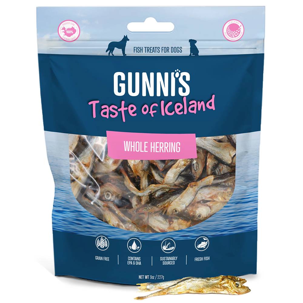 Gunni's Whole Herring Natural Dog Treats 9oz
