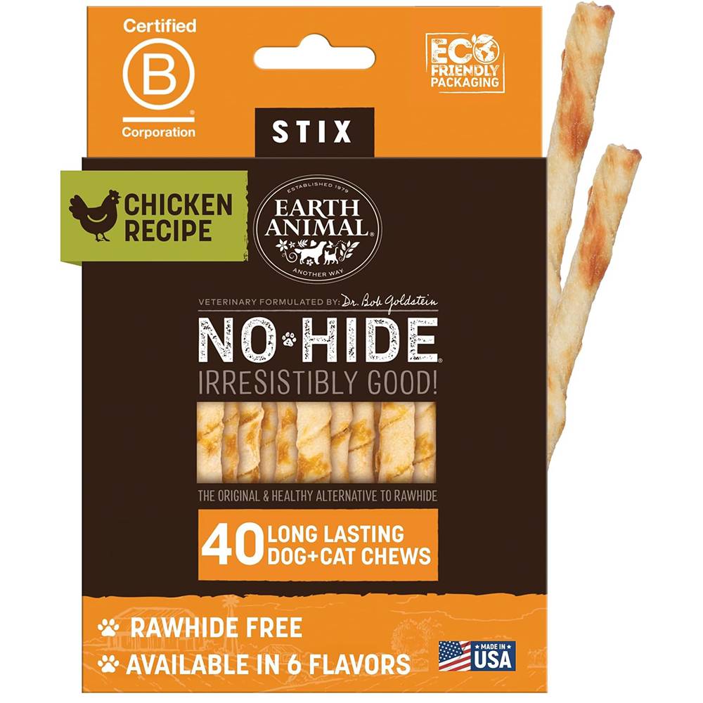 Earth Animals No-Hide All Natural Chicken Chew Stix 40 Count