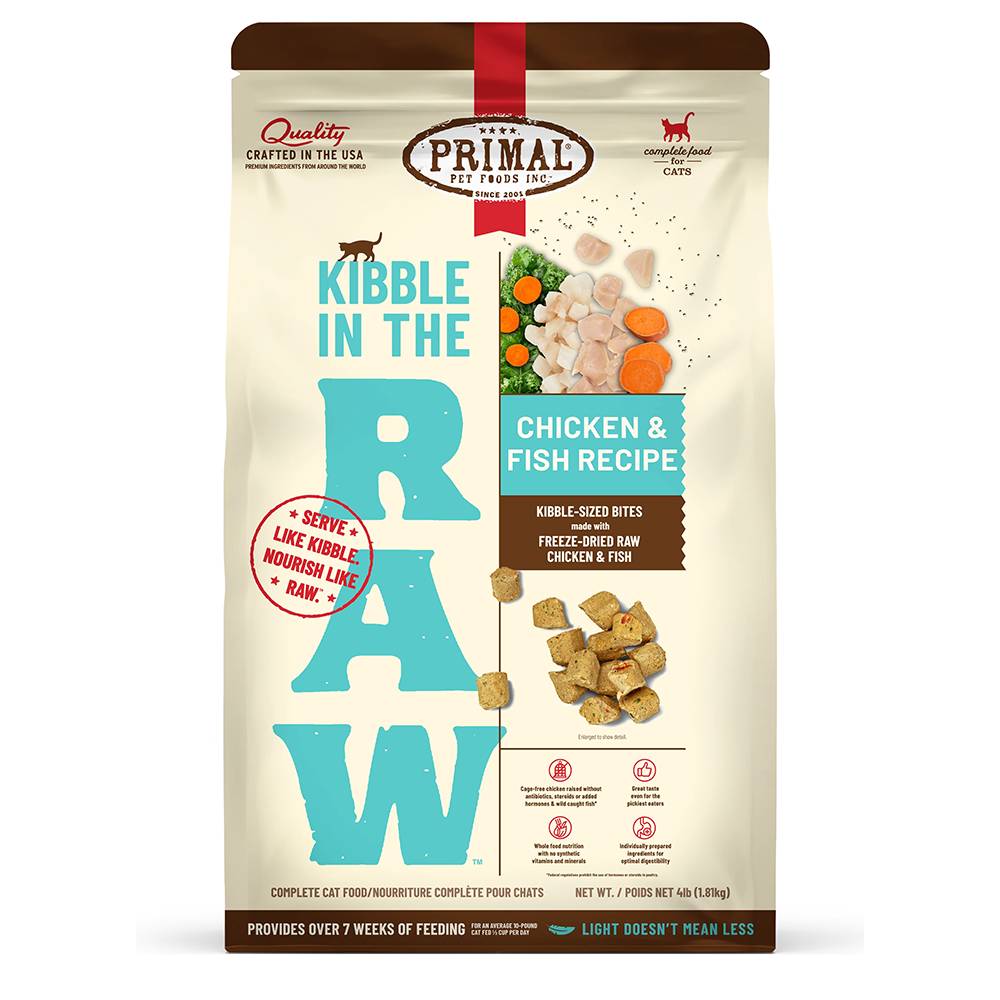Primal Kibble in the Raw Chicken Fish Recipe Cat Food 1.5 LB
