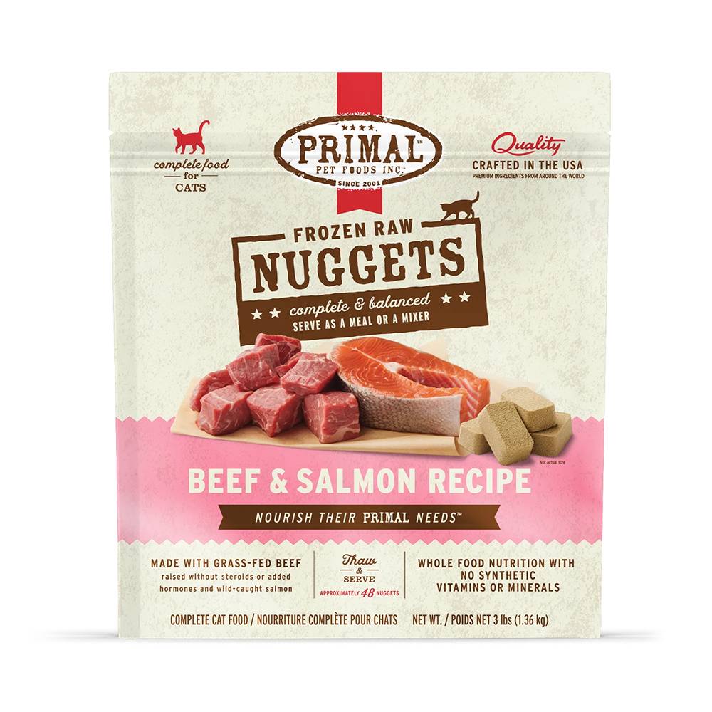 Raw Primal Cat Frozen Beef and Salmon 3lb