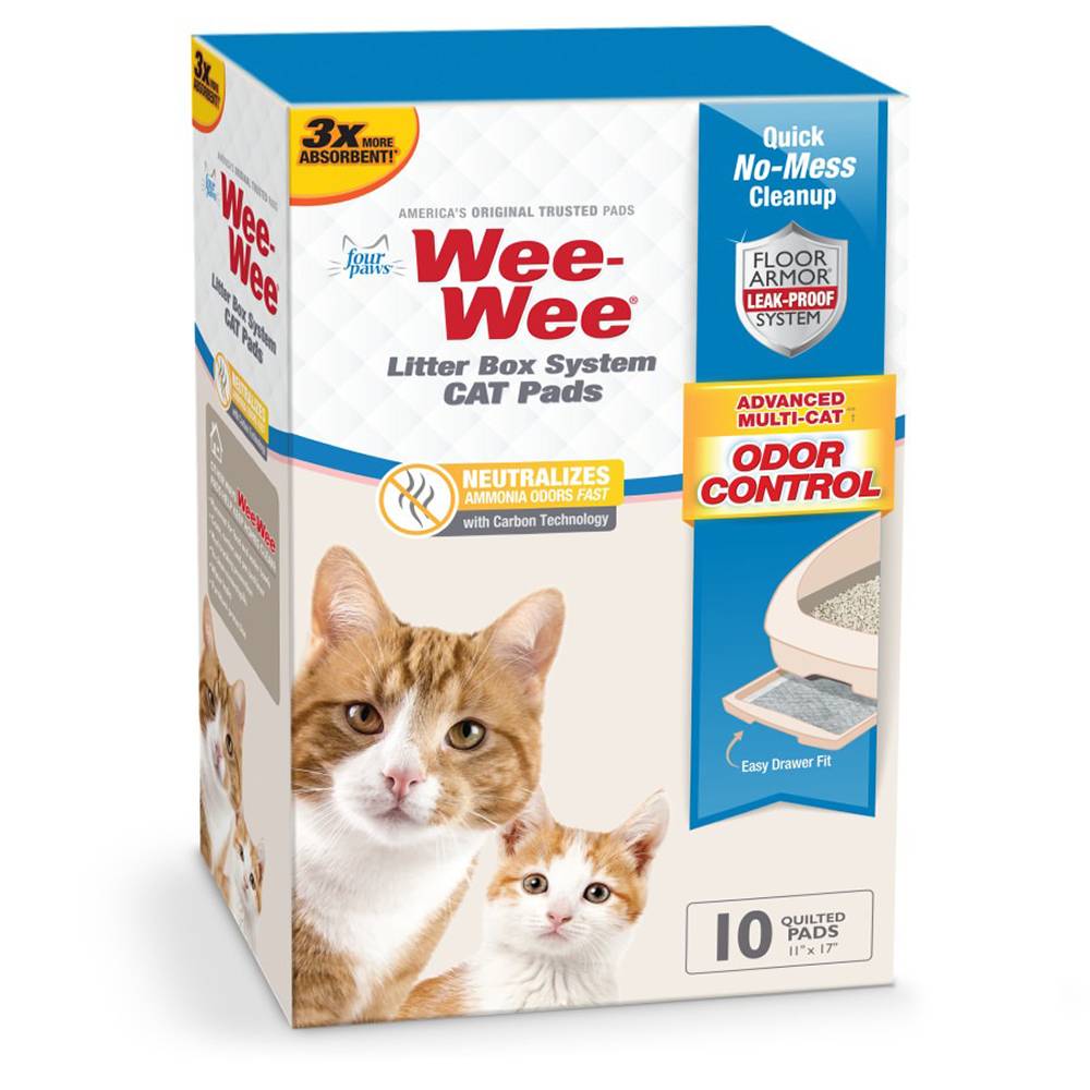Paws Wee-Wee Cat Litter Box System Odor Pads 11 x 17-inch