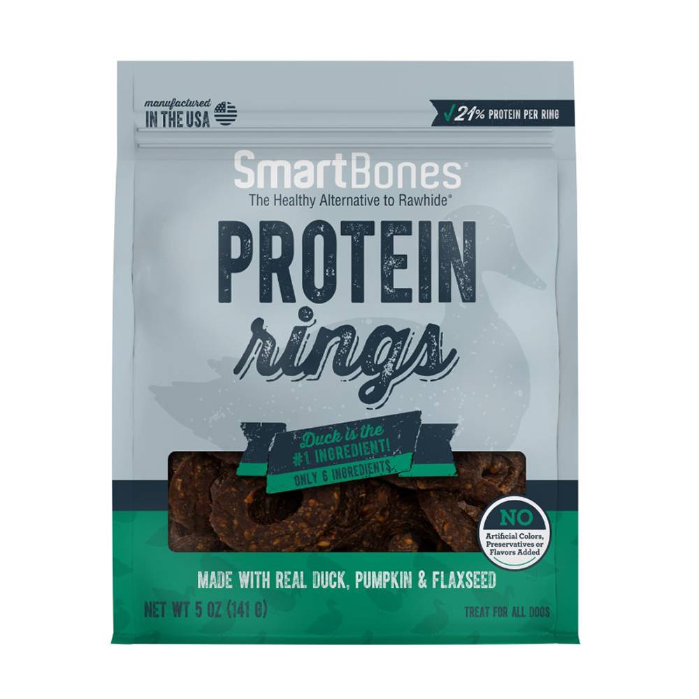 SmartBones Protein Rings Duck Flax Pumpkin Dog Treats 5oz