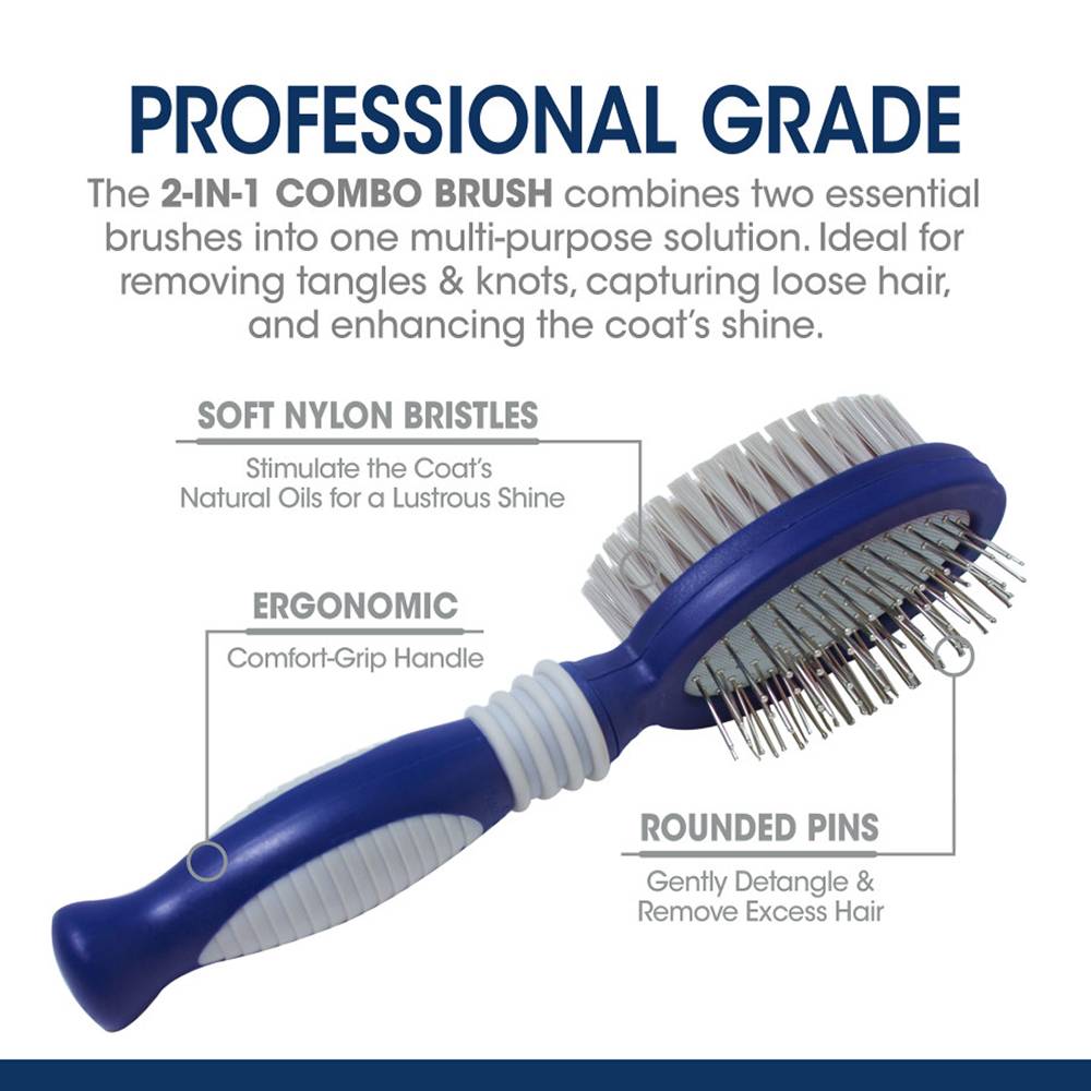 Magic Coat Professional 2-in1 Bristle and Pin Brush for Dogs